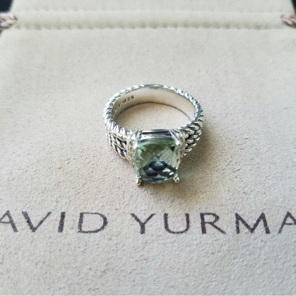 David Yurman Jewelry - David Yurman prasiolite petite Wheaton ring with paved white diamonds